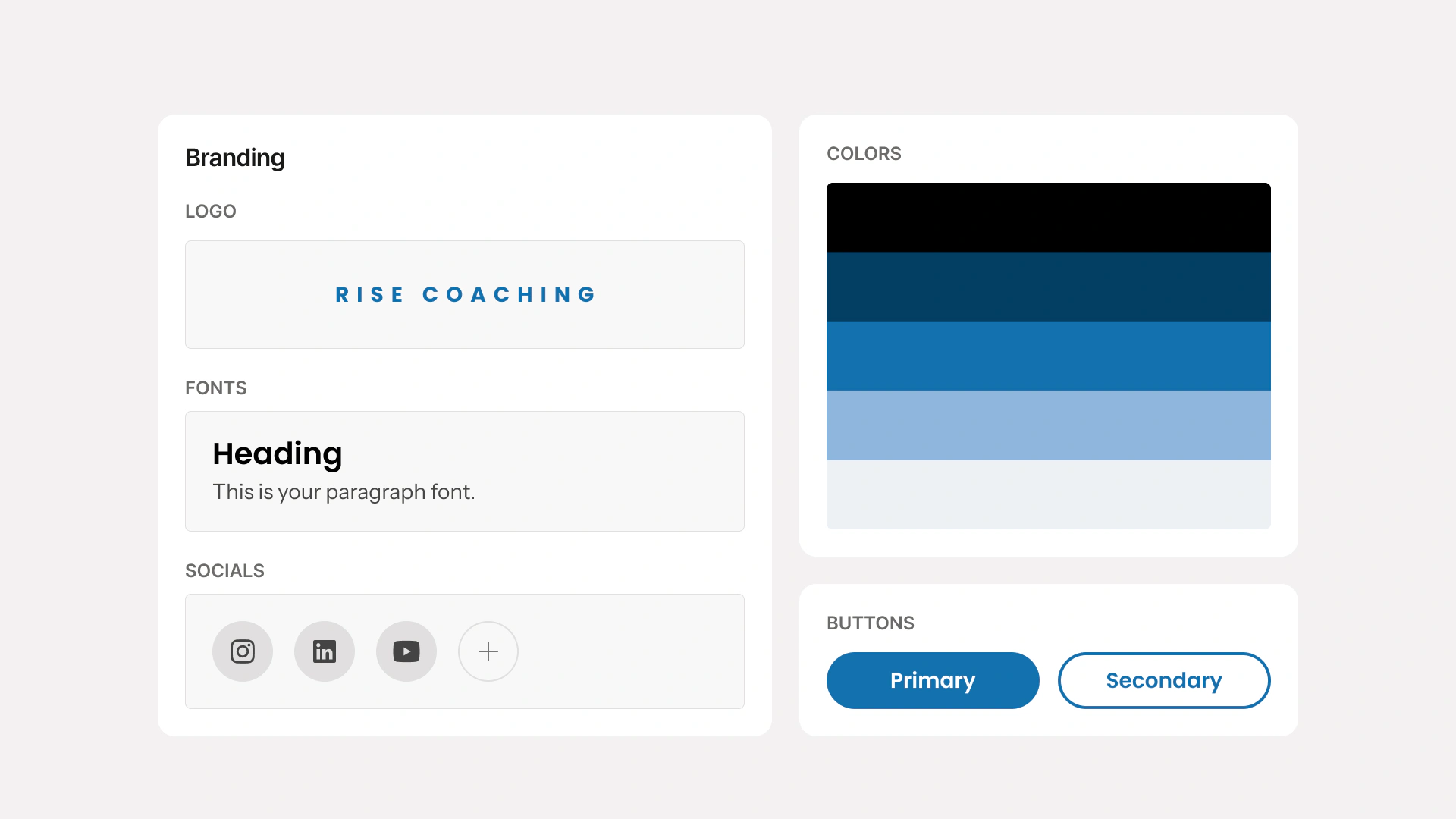 Global brand settings with logo